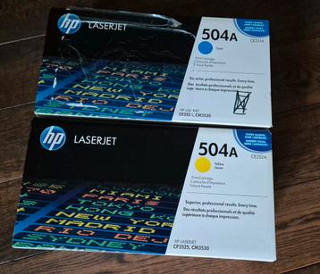 HP 504A Cyan & Yellow Laserjet Cartridges beschikbaar voor biedingen