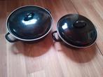 Twee zwarte kookpannen, Huis en Inrichting, Keuken | Potten en Pannen, Ophalen of Verzenden, Gebruikt, Overige materialen, Overige typen