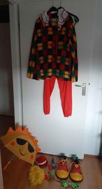 Carnaval feest clownspak met schoenen, pruik enz. maat XL, Carnaval, Verzenden, Maat 46/48 (XL) of groter, Zo goed als nieuw