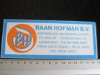sticker Baan Hofman gorinchem logo shipyard engineering, Verzamelen, Verzenden, Zo goed als nieuw, Bedrijf of Vereniging