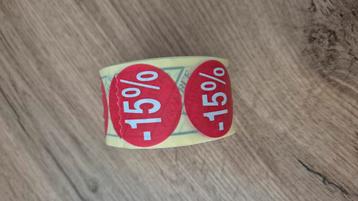 Nieuw 15% korting sticker rol  beschikbaar voor biedingen