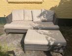 Loungeset (bank + poef), Tuin en Terras, Tuinsets en Loungesets, Ophalen, Gebruikt, 3 zitplaatsen, Loungeset