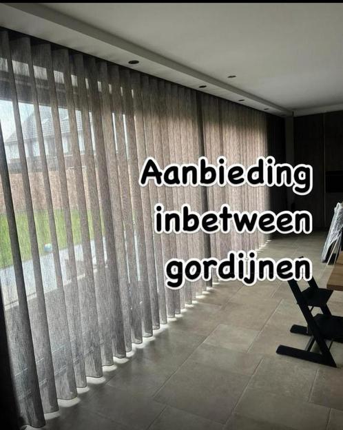 Inbetween gordijnen Aanbieding, Huis en Inrichting, Stoffering | Gordijnen en Lamellen, Nieuw, 200 cm of meer, Grijs, Ophalen of Verzenden