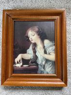 Klassiek Schilderij Jonge Vrouw Ingelijst, Ophalen of Verzenden