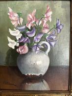 Schilderij, stilleven, bloemen, olieverf op doek, kleurrijk, Ophalen of Verzenden