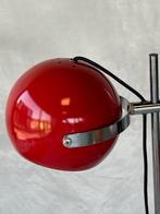 Jaren 70 vloerlamp vintage bollamp retro rood design 1970s, Huis en Inrichting, Lampen | Vloerlampen, Ophalen, Gebruikt, 100 tot 150 cm
