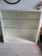 Vitrinekast wit hoogglans met glas schuifdeuren, Ophalen, 50 tot 100 cm, Zo goed als nieuw, Minder dan 100 cm