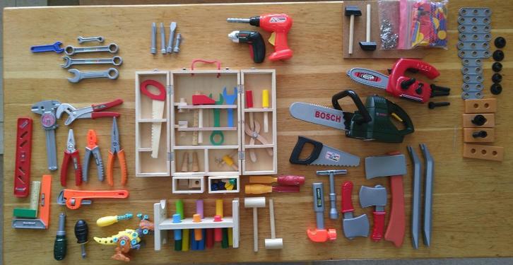 Grote collectie speelgoedgereedschap, Kinderen en Baby's, Speelgoed | Educatief en Creatief, Gebruikt, Knutselen, Bouwen, Elektronica