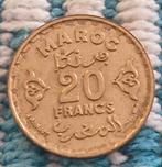 Marokko 20 franc munt., Postzegels en Munten, Munten | Afrika, Ophalen of Verzenden, Overige landen