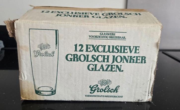 Grolsch Jonker Glazen - 12 Stuks - Vintage, Verzamelen, Glas en Borrelglaasjes, Ophalen of Verzenden