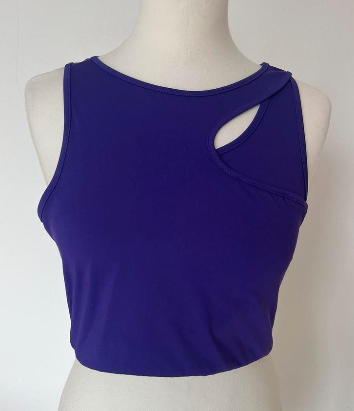 H&M Move paarse sporttop maal M/L, Kleding | Dames, Sportkleding, Zo goed als nieuw, Fitness of Aerobics, Maat 38/40 (M), Paars