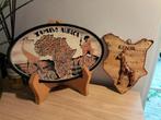 Afrikaanse Decoratie Set - Wandplaat & Houten Kenia, Ophalen of Verzenden, Gebruikt