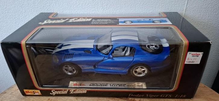 1.18 dodge viper gts, Hobby en Vrije tijd, Modelauto's | 1:18, Zo goed als nieuw, Auto, Maisto, Ophalen of Verzenden