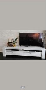 Steigerhout mat wit tv meubel, Minder dan 100 cm, 25 tot 50 cm, Zo goed als nieuw, Ophalen