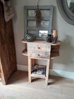 Stoer sober landelijk Sidetable kastje tafeltje halkastje, Ophalen, Zo goed als nieuw, 25 tot 50 cm, Rechthoekig