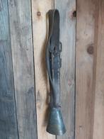 Zeer decoratieve oude franse koeienbel aan lederen band, Antiek en Kunst, Curiosa en Brocante, Verzenden