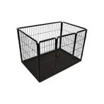 Stevige grote hondenbench / kennel – donkergrijs gecoat, Ophalen, Zo goed als nieuw