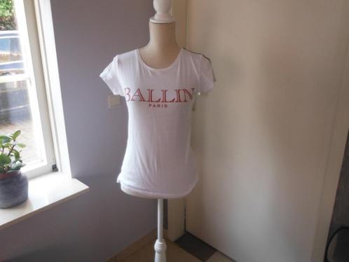 wit t-shirt van Ballin Paris, mt S/M, met schouderbies, Kleding | Dames, T-shirts, Zo goed als nieuw, Maat 36 (S), Wit, Korte mouw