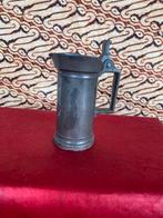 ANTIEKE TINNEN MAATBEKER MET KLEPDEKSEL (1DECILITRE)., Antiek en Kunst, Antiek | Tin, Ophalen of Verzenden