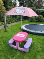 Hello Kitty kinder picknick tafel met parasol, Kinderen en Baby's, Speelgoed | Buiten | Zandbakken, Gebruikt, Ophalen