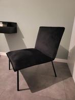 Zwarte velvet fauteuil, Huis en Inrichting, Fauteuils, Minder dan 75 cm, Stof, Zo goed als nieuw, 50 tot 75 cm