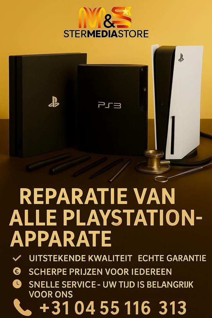 Reparatie van alle soorten PlayStation-apparaten, Computers en Software, Harde schijven, Zo goed als nieuw, Desktop, USB, Ophalen of Verzenden