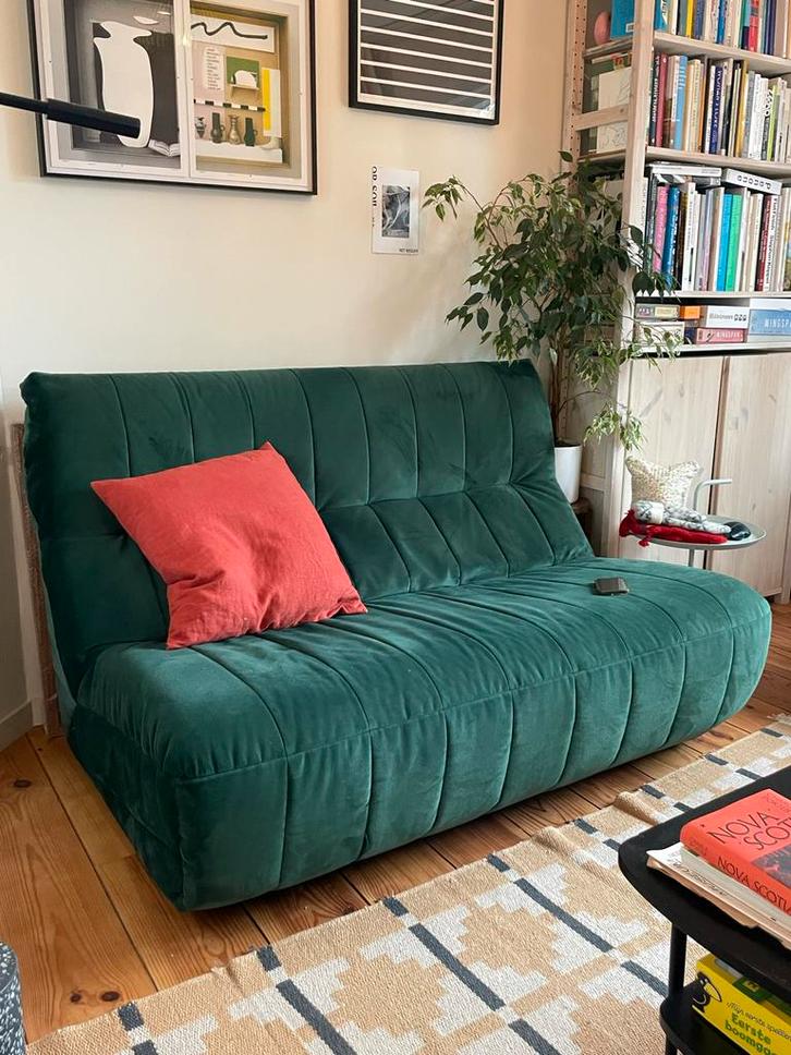 Homestock Bank Theodore - Donkergroen Velvet, Huis en Inrichting, Banken | Sofa's en Chaises Longues, Zo goed als nieuw, Tweepersoons