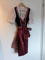 Dirndl rood, zwart, wit, geruit, met blouse en schort, mt 36, Ophalen of Verzenden, Zo goed als nieuw, Maat 36 (S), Overige thema's