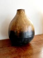 Stoere goud/koper metalen vaas, 25cm hoog, Overige materialen, Overige kleuren, Ophalen of Verzenden, Zo goed als nieuw