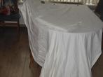 2 ecru gordijnen met ringen, lxb 240x140, Ophalen, Gebruikt, 100 tot 150 cm, 200 cm of meer