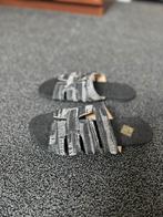 Nieuwe zwart/ grijze denim jeans spijker slippers maat 36, Kleding | Dames, Schoenen, Slippers, Zwart, Nieuw, Ophalen of Verzenden