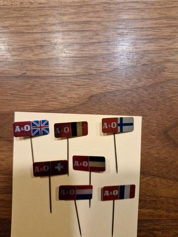 Sp 004 Vintage A&O Vlaggen Speldjes - Set van 7 beschikbaar voor biedingen
