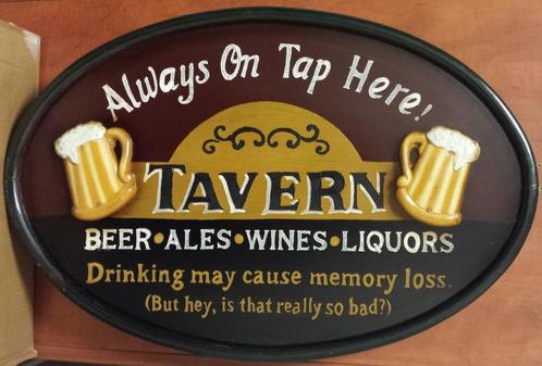 Tavern always on tap bere bier houten pubbord wand decoratie, Huis en Inrichting, Woonaccessoires | Wanddecoraties, Nieuw, Ophalen of Verzenden