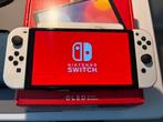Complete Nintendo Switch OLED wit, travelcase,128GB sd kaart, Switch OLED, Met 2 controllers, Ophalen of Verzenden, Zo goed als nieuw