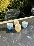 Engels porselein eierdopjes blauw/geel pastel,vintage, Antiek en Kunst, Ophalen of Verzenden