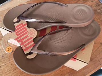 'Fitflop Iqushion Ergonomic' brons bruine teenslippers  beschikbaar voor biedingen