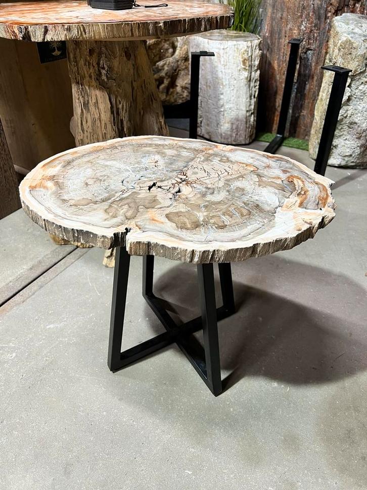 prachtige bijzettafel van versteend hout uit Madagaskar, Verzamelen, Mineralen en Fossielen, Ophalen of Verzenden