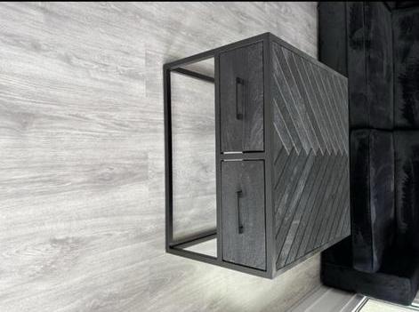 Salon tafel visgraat, Huis en Inrichting, Tafels | Salontafels, Zo goed als nieuw, Minder dan 50 cm, 50 tot 100 cm, Rechthoekig