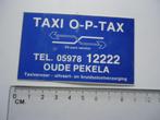 sticker Oude Pekela taxi retro auto vintage, Verzamelen, Stickers, Overige typen, Zo goed als nieuw, Verzenden