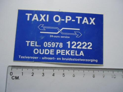sticker Oude Pekela taxi retro auto vintage, Verzamelen, Stickers, Zo goed als nieuw, Overige typen, Verzenden