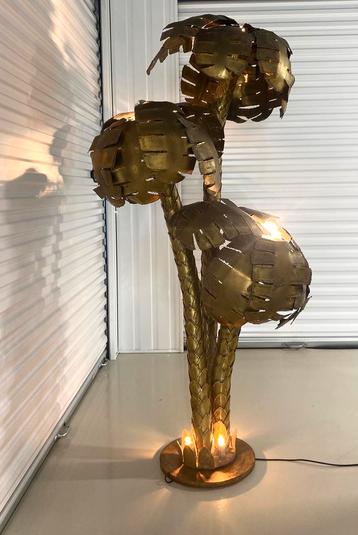 Grote vintage messing Maison Jansen vloerlamp 70’s beschikbaar voor biedingen