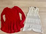 H&M rode Ibiza lace kanten & Zara boho doorzichtige top, Ophalen, Zonder mouw, Maat 34 (XS) of kleiner, Gedragen