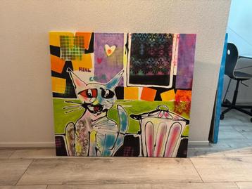 Goed onderhouden groot schilderij van Erik Zwezerijnen beschikbaar voor biedingen