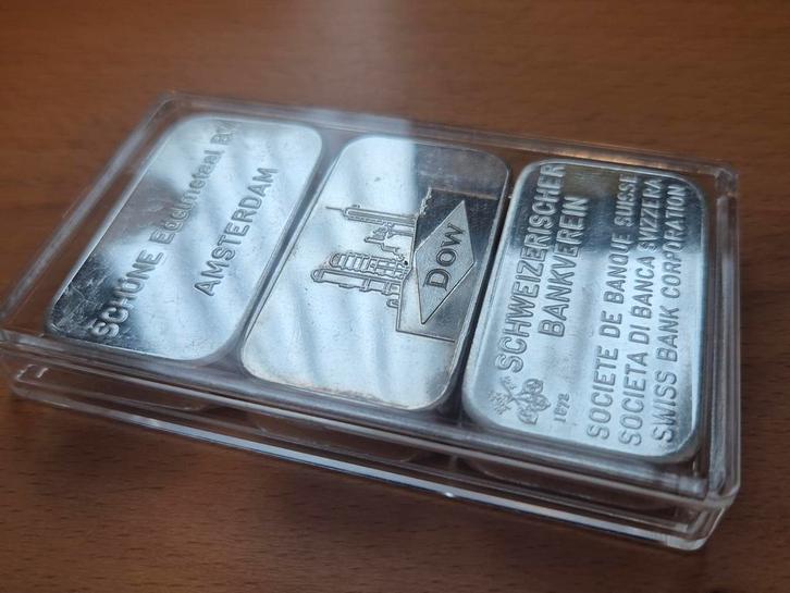 Schöne Edelmetaal: 3 x 100 gram zilverbaar. Puur zilver., Postzegels en Munten, Edelmetalen en Baren, Zilver, Ophalen of Verzenden