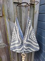 Gehaakte Handtas Grijs/Beige, Sieraden, Tassen en Uiterlijk, Tassen | Damestassen, Ophalen of Verzenden, Nieuw, Grijs, Handtas