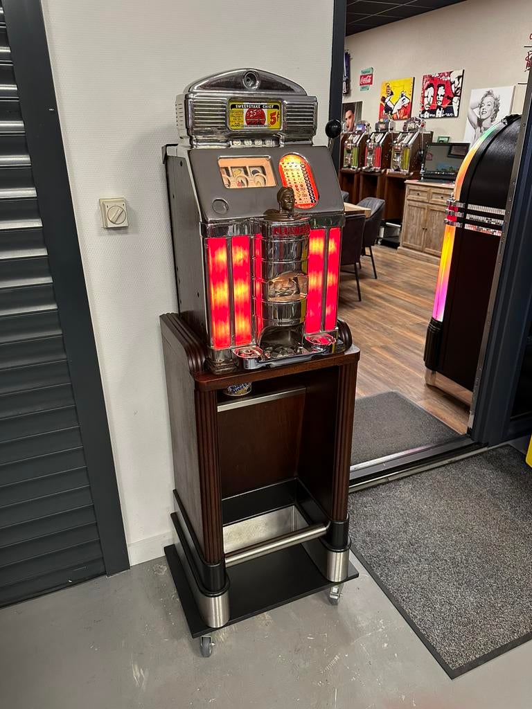 Unieke eenarmige bandiet Jennings Sweepstake Chief gokkast, Verzamelen, Automaten | Gokkasten en Fruitautomaten, Gebruikt, Overige munten
