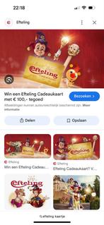 Efteling kaart flexibel ticket 43 euro ipv 53 euro, Tickets en Kaartjes, Kortingen en Cadeaubonnen, Eén persoon, Overige soorten
