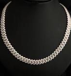Cuban link chain 925 silver solid iced out VVS moissanite, Sieraden, Tassen en Uiterlijk, Kettingen, Overige kleuren, Verzenden