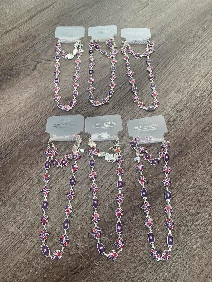 Partij 6 sets kettingen armbanden, Sieraden, Tassen en Uiterlijk, Kettingen, Nieuw, Overige materialen, Overige kleuren, Ophalen of Verzenden