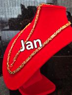Prachtige 60+70cm verguld goud gold plated ketting+armband, Ophalen of Verzenden, Nieuw, Goud, Goud